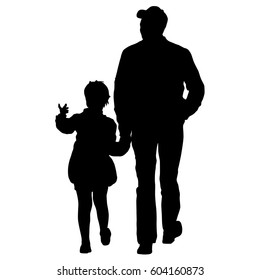 Silhouette Happy Family On White Background Stock Illustration ...