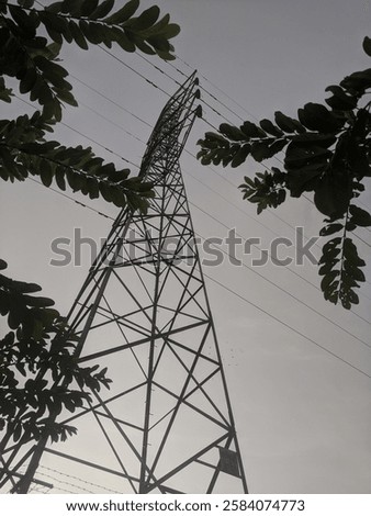 Similar – Image, Stock Photo Transmission tower against blue sky