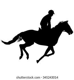 Silhouette Horse Jockey Stock Illustration 345243014 | Shutterstock