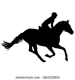 Silhouette Illustration Someone Riding Horse Stock Vector (Royalty Free ...