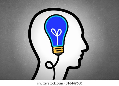 Silhouette Human Head Light Bulb Instead Stock Illustration 316449680 ...