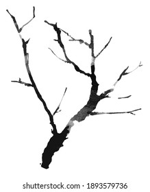 silhouette illustration of a dead tree