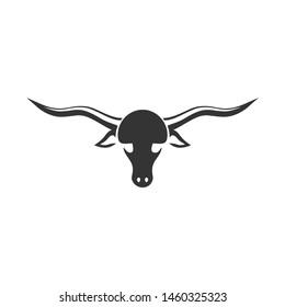 Silhouette Longhornanimalillustration Longhorn Silhouette On White ...