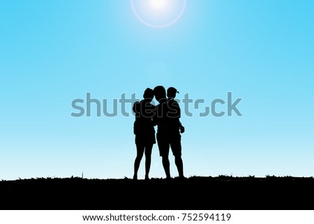 Similar – Two people watching the sunset