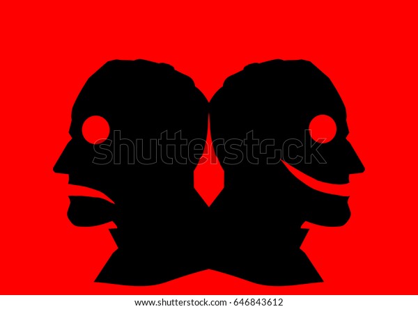Silhouette of a man with\
bipolar\
disorder