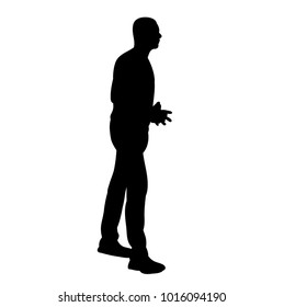 Silhouette Man Standing Stock Illustration 1016094190 | Shutterstock