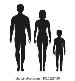 Silhouette Man Woman Child On White Stock Illustration 1010125450 ...