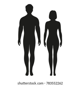 Man Woman Silhouettes Healthy Model Body Stock Vector (Royalty Free ...