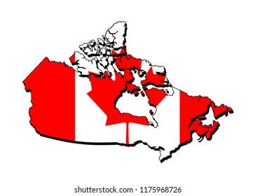 Canada Flag Map Flat Design Icon Stock Vector (royalty Free) 478252549 