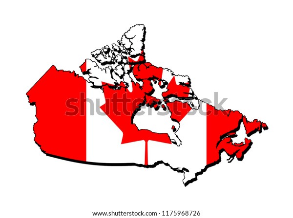 Silhouette Map Canada Flag Stock Illustration 1175968726 | Shutterstock