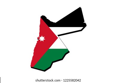 Silhouette Map Jordan Flag Stock Illustration 1225582042 | Shutterstock