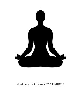 Silhouette Meditating Person Illustration Man Lotus Stock Illustration ...