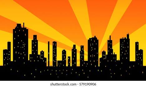 Comic Book Style Background Big City Stock Vector (Royalty Free) 662262679