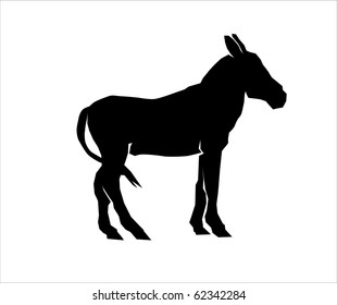 Silhouette of a mule
