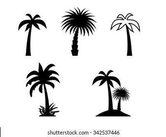 Black White Palm Tree Clip Art High Res Stock Images Shutterstock