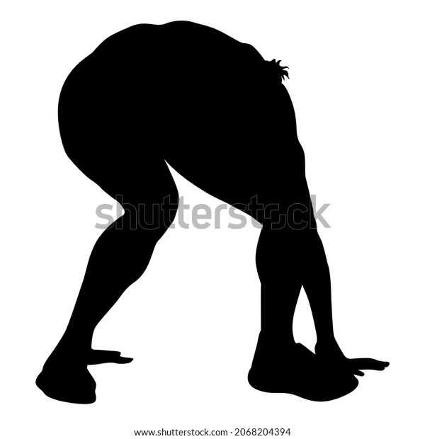 Silhouette People Different Poses Bent Over Stock Illustration 2068204394 Shutterstock 