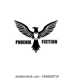 Silhouette Phoenix Bird Logo Design