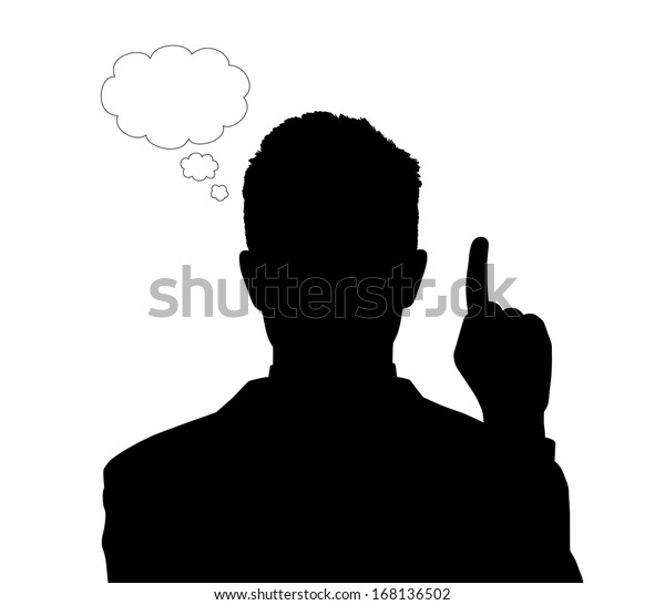 Silhouette Portrait Young Handsome Businessman Having Stock ...