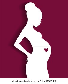 Silhouette Woman Love Her Heart Girl Stock Vector (royalty Free 