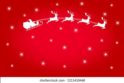 Silhouette Santa Claus Flying Sleigh His Stock Illustration 1211410468