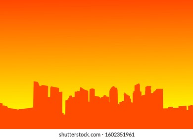 Silhouette Singapore Yellow Orange Background Stock Illustration ...