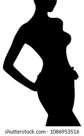 Silhouette Slim Female Body Isolated On Stock Illustration 1086953516 ...