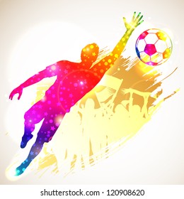 Silhouette Soccer Player Goalkeeper Fans Mosaic Stock Vector (Royalty ...