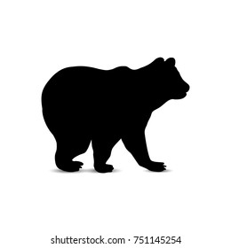 Silhouette Standing Brown Baby Bear Stock Illustration 751145254 ...