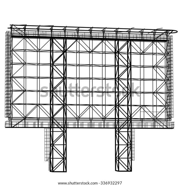 鋼構造のシルエット掲示板 図 のイラスト素材