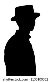 Silhouette Stylish Young Man Business Hat Stock Illustration 1133100332 ...