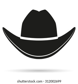 Silhouette symbol of cowboy hat traditional symbol. Simple Illustration Isolated on white background.