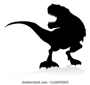 A Silhouette T Rex Dinosaur Illustration