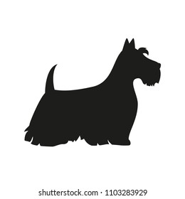 Silhouette Terrier On White Background Stock Illustration 1103283929 ...