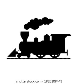 Silhouette Train Drawing On White Background Stock Illustration ...