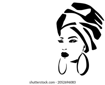 Silhouette Turban. Logo Head Wrap
