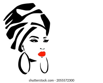 Silhouette Turban. Logo Head Wrap