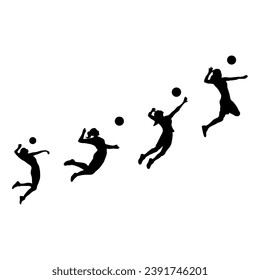 silhouette of volleyball playing sequence - Powered by Shutterstock