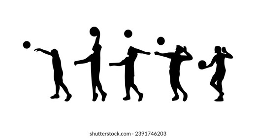 silhouette of volleyball playing sequence - Powered by Shutterstock