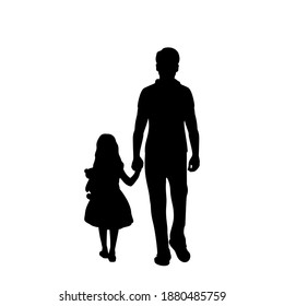 93 Little girl with dad walking back Stock Illustrations, Images ...