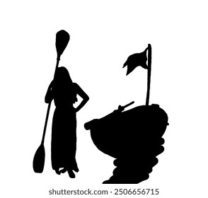 Silhouette of a woman
Beautiful girl standing on the beach holding a paddle near a kayak - Powered by Shutterstock