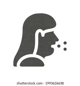 Silhouette Of A Woman Coughing Something Out Of Her Mouth