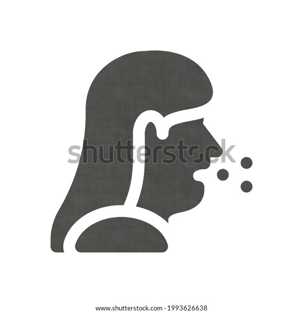 Silhouette Woman Coughing Something Out Her Stock Illustration 