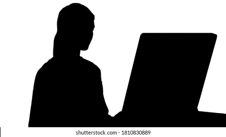 仕事 シルエット 女性 パソコン のイラスト素材 画像 ベクター画像 Shutterstock