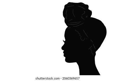 Silhouette Woman With Turban Head Scarf African Style 