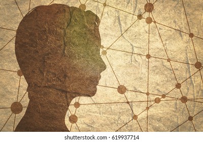 Silhouette Womans Head Mental Health Relative Stock Illustration ...