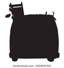 Silhouette of a work van