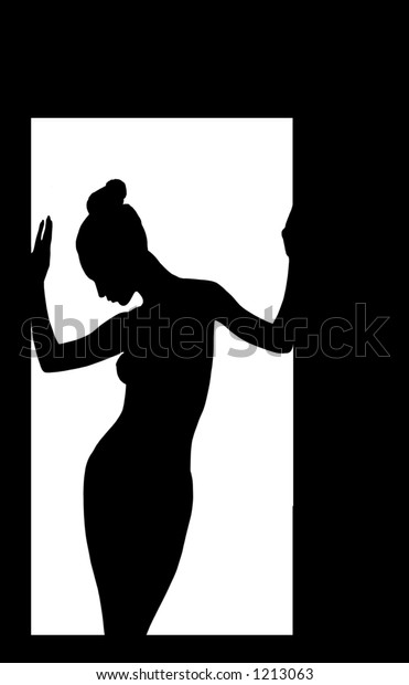 Silhouette Young Woman Doorway 库存插图 1213063 Shutterstock 9754