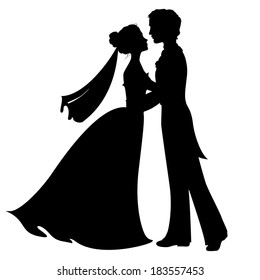 Silhouettes Bride Groom Stock Vector Royalty Free Shutterstock