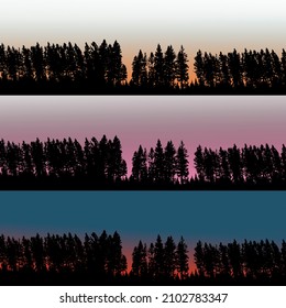 Silhouettes Of Forest Trees For Decoration, Decorative Tape
Magazine Spread,
Design Of Books And Posters