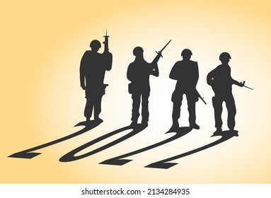 5,256 Soldiers group silhouette Images, Stock Photos & Vectors ...
